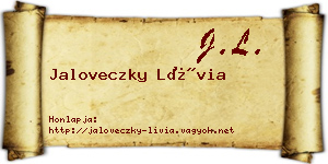 Jaloveczky Lívia névjegykártya